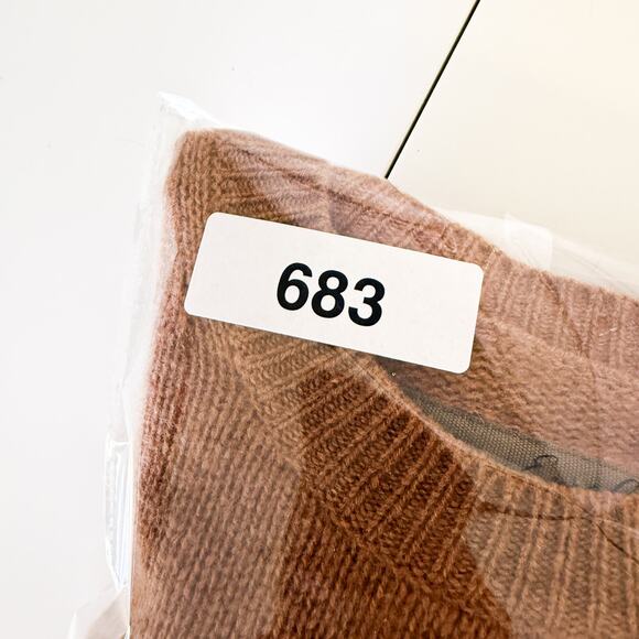 Enza Costa 100% Cashmere Knit Sweater Tan Brown - XS - Picture 10 of 10